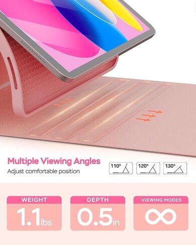 for iPad a16 Case with Keyboard - 7 Color Backlit Wireless Detachable Folio Keyboard in Kuwait