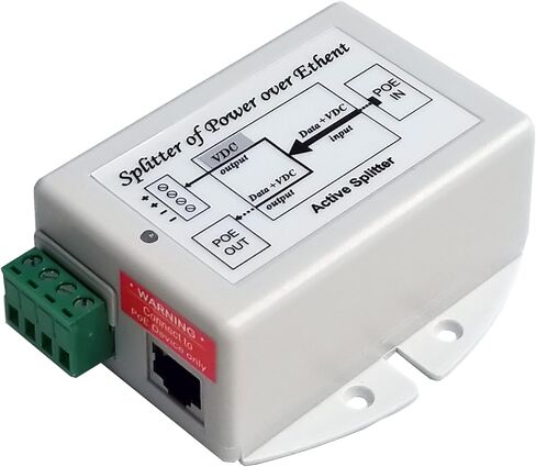 48VDC 802.3at POE Input، 48V 802.3at PoE Out و12VDC @ 20W Output، بحد أقصى 50W، POE Splitter/Voltage Converter، -30 إلى +65C، Gigabit، مدخلات/مخرجات معزولة، طرف سلكي in Kuwait