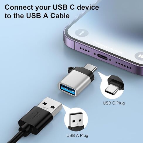 Cebkit USB C Male to USB 3.0 Female Adapter 5Pack OTG Adapter in Kuwait