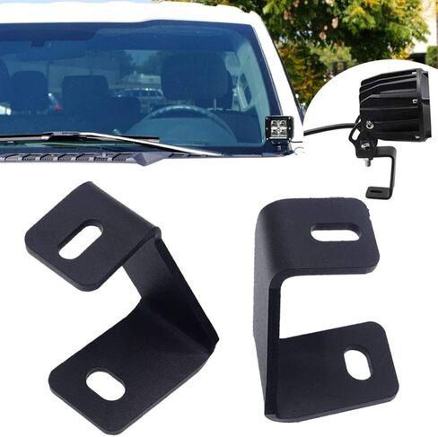 KANGIKX F150 غطاء محرك السيارة الأمامي بمفصلات LED للعمل/مكعب ضوء جبل بين قوسين محرك رابتور غطاء محرك خندق ضوء القرون جبل متوافق مع Ford F150 2004-2014 & 1st Gen SVT Raptor in Kuwait