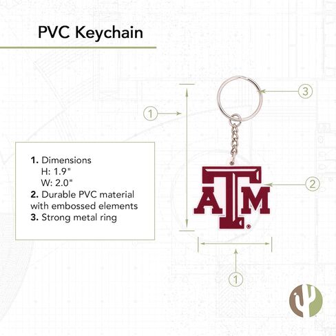 Desert Cactus Texas A&M University Keychain Car Keys Holder (PVC B) in Saudi Arabia