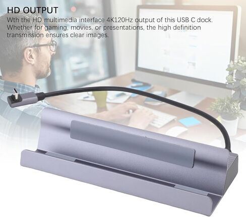 6 in 1 USB C Docking Station USB C Hub Dock 4K120Hz HD Multimedia Interface 100W PD Charging 1000Mbps RJ45 Ethernet Port 5Gbps 3.0 for Laptop Computer in Kuwait