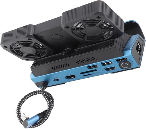 محطة إرساء Fockety، مروحة تبريد مزدوجة، 4K@60 هرتز، 100W PD، قاعدة توصيل USB C 9 في 1، قاعدة ألعاب مع ضوء RGB لـ OLED، ROG Ally، Legion Go in Kuwait