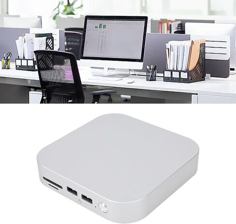 Mini M4 Dock، محور حامل من سبائك الألومنيوم مع فتحات M.2 SSD مزدوجة بسرعة 10 جيجابت في الثانية، منافذ USB A، قارئ بطاقات الذاكرة، لجهاز Mini 2024 (قابس الولايات المتحدة) in Kuwait
