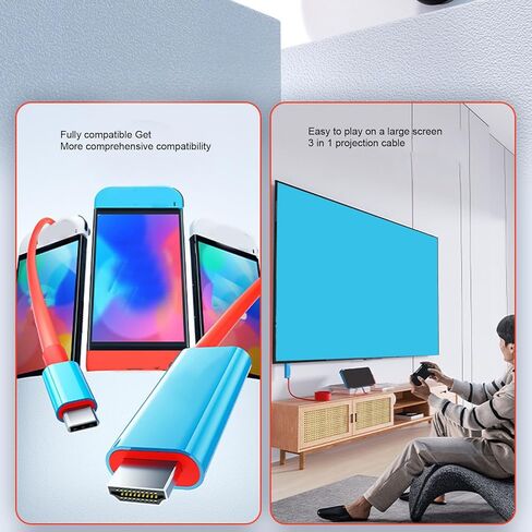 محطة إرساء تلفزيون LICAEVEY، كابل محول واجهة الوسائط المتعددة من النوع C إلى HD مع شحن سريع 4K 60 هرتز 100 وات PD، لوحدة التحكم في الهواتف الذكية والأجهزة اللوحية وأجهزة الكمبيوتر المحمولة in Kuwait