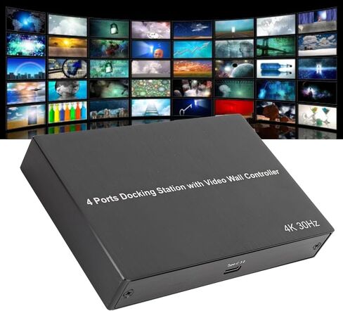 USB 3.0 to HD Multimedia Interface Docking Station, 4 Ports USB C Hub with 4K 30Hz x 2 and 1080P 60Hz x 2, for 11 10 7 8.1 OS 10.10 7.1 (US Plug) in Kuwait
