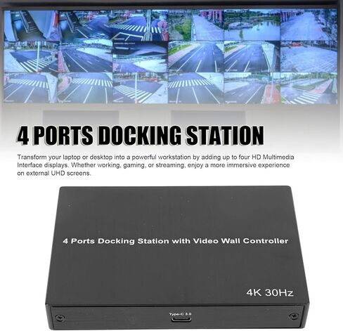 USB 3.0 to HD Multimedia Interface Docking Station, 4 Ports USB C Hub with 4K 30Hz x 2 and 1080P 60Hz x 2, for 11 10 7 8.1 OS 10.10 7.1 (US Plug) in Kuwait