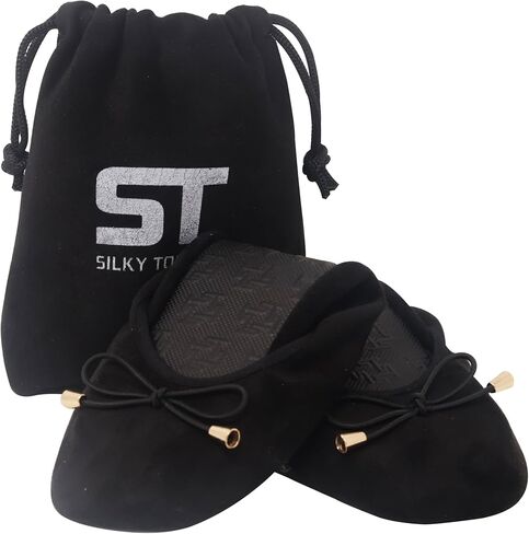 Velvet Foldable Flats for Women, Portable Ballet Shoes for Travel & Events | Silky Toes Emergency Compact Dressy Flats for Wedding, Party & Office | Fits in Purse | Cushioned, Comfortable Dancing Shoes in Kuwait