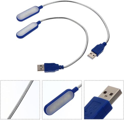 VALICLUD 2 قطعة مصباح كمبيوتر محمول USB محمول صغير USB ضوء القراءة للكمبيوتر المحمول، مصباح ليلي خفيف أبيض للاستخدام المنزلي والمكتب والسفر in Kuwait