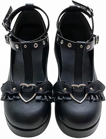 حذاء Mary Jane للسيدات من CELNEPHO، بفيونكة حلوة ومقدمة مستديرة للكاحل وحزام على شكل حرف T ومنصة فستان وأحذية أكسفورد in Saudi Arabia