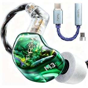حزمة مهايئ Tipsy M3 IEM + USB‑C Dual‑DAC — توصيل وتشغيل Hi‑Fi، وضوح 1DD+2BA + صوت جهير قوي in Kuwait