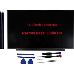 شاشة بديلة N140BGA-EA4 B140XTN07.2 NT140WHM-N34 Fit NT140WHM-N51 B140XTN07.3 استبدال شاشة LCD لـ HD 1366x768، شاشة LED غير تعمل باللمس (حافة ضيقة) مع أدوات in Kuwait