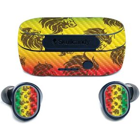 غلاف MightySkins من ألياف الكربون لسماعات الأذن اللاسلكية SkullCandy Sesh True - Rasta Lion | لمسة نهائية واقية ومتينة من ألياف الكربون | سهل التطبيق والإزالة وتغيير الأنماط | صنع في الولايات المتحدة الأمريكية in Kuwait