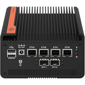 جهاز جدار الحماية 10GbE كمبيوتر صغير مع SFP+، Alder Lake N100 (4C/4T) 4X I226-V 2.5GbE 2 * 82599ES 10GbE جدار الحماية LTE راوتر يدعم AES-NI (N150، 8G+256G) in Kuwait