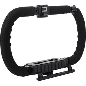 MERRYHAPY Handheld Camera Stabilizer Grip and Phone Video Stabilizer for DSLR with Dual-Side Anti-Shake Support Bracket, Foldable Design for Smartphone and Camcorder Vlogging and Filming in Kuwait
