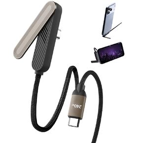 [2026 Upgrade] Invisible Holder Charger Cable,USB-C to USB-C Cable with 360° Adjustable Metal Stand, 5ft Extended Type-C Connector for Thick Cases,2 in 1 Holder Charger for Gaming,Office and Home. in Saudi Arabia