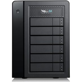 Promise Technology Pegasus32 R6 24 تيرابايت (6x4 تيرابايت) Hybrid Thunderbolt 3 أو USB32 وحدة تخزين RAID متصلة مباشرة، محرك أقراص ثابتة خارجي عالي الأداء (P32R6HD24US) in Kuwait