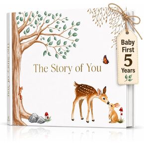 Baby Memory Book First 5 Years - Keepsake Monthly Milestone Journal for Boy or Girl - Pregnancy Gift for Baby Shower - Gender Neutral Record Book with Gift Box - Personalize Cover with Baby Photo in Saudi Arabia