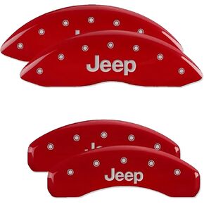 MGP Caliper Covers – Brake Caliper Covers 2011-2021 Jeep Grand Cherokee 2022 Jeep Grand Cherokee WK (42020S) - Front and Rear Set - Jeep Logo - Red in Kuwait