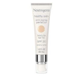 Neutrogena Healthy Skin Anti-Aging Perfector Tinted Facial Moisturizer and Retinol Treatment with Broad Spectrum SPF 20 Sunscreen with Titanium Dioxide, 10 Ivory to Fair, 1 fl. oz in Kuwait