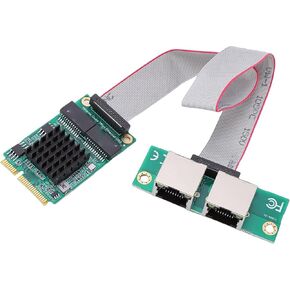 PUSOKEI Mini PCIe Gigabit Ethernet Adapter, Dual Port Network Card with RJ45 Interfaces for Industrial PCs and Single Board Computers in Kuwait