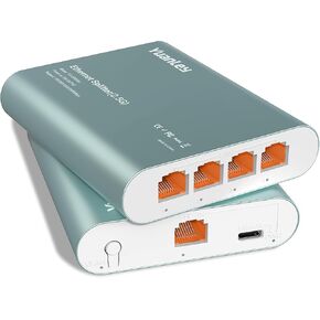 1 to 3 Port 2.5G Ethernet Splitter Switch with PoE Input, 4 Port 2.5G High Speed Splitter with Aluminum Case, VLAN Isolation, USB-C/PoE Powered Network Port Expander for Router, PC, IP Camera in Kuwait