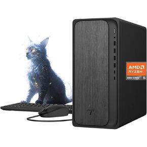 HP OmniDesk Desktop Tower - AMD Ryzen 5 8500G، 16 جيجا DDR5، 1 تيرابايت SSD، USB A، USB C، HDMI، DisplayPort، Wi-Fi 6، بلوتوث، لوحة مفاتيح وماوس، Copilot Al، Windows 11 Pro، أسود in Kuwait