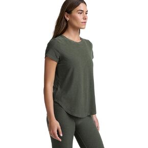 تي شيرت Beyond Yoga للسيدات بوزن الريش على الجزء السفلي المنخفض Deep Ocean Heather مقاس XL مقاس واحد in Saudi Arabia