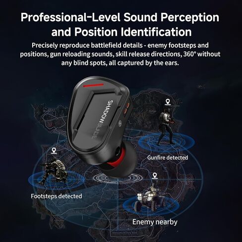 CVJ Shadow Blade Wired Gaming Earbuds,IEM HiFi in Ear Monitor Headphone,10mm Dynamic Driver, Dual Mic with Detachable 360° Adjustable Boom Mic for Mobile Gaming/Music/PC/PS5 with 3.5mm/Type-c, Black in Saudi Arabia