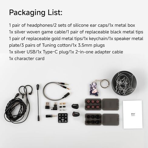 CVJ Shadow Blade Wired Gaming Earbuds,IEM HiFi in Ear Monitor Headphone,10mm Dynamic Driver, Dual Mic with Detachable 360° Adjustable Boom Mic for Mobile Gaming/Music/PC/PS5 with 3.5mm/Type-c, Black in Saudi Arabia