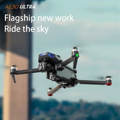 طائرة بدون طيار احترافية مع كاميرا للبالغين فيديو طويل المدى 4K، كاميرا بدون طيار Gimbal EIS 8K ثلاثية المحاور مع شاشة لمس عالية الدقة 7.2 بوصة على وحدة التحكم، محرك بدون فرشاة 5G GPS، تجنب العوائق 360 درجة، مع Airdrop، 3 بطاريات (أسود) in Kuwait