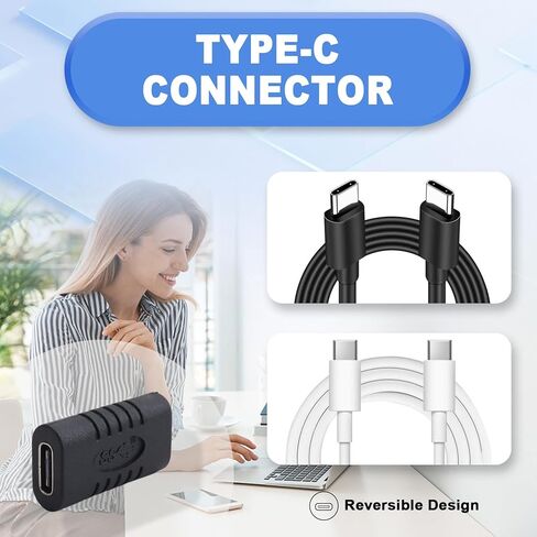 USB C محول أنثى إلى أنثى نوع C محول مستقيم صغير USB-C محول USB 3.1 نوع-C موصل محول in Kuwait