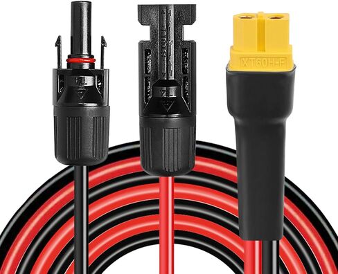 Solar to XT60 Extension Cable 10AWG 25FT Solar Connector to XT60 Adapter Cable for Solar Panel to Portable Power Station Solar Generator Battery Pack in Saudi Arabia