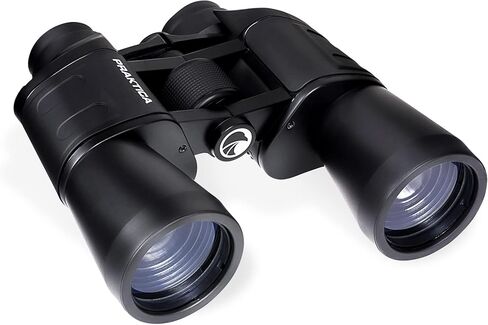 Praktica Falcon 10x50mm Porro Prism Field Black مناظير - عدسات مطلية بالكامل، هيكل قوي، هيكل من الألومنيوم، صورة واضحة حادة، مشاهدة الطيور، الإبحار، المشي لمسافات طويلة، مشاهدة المعالم السياحية، علم الفلك in Kuwait