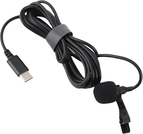 ميكروفون Lavalier USB من النوع C سلكي على شكل طية صدر السترة، ميكروفون محمول فائق القلب مع إسفنجة لتقليل الضوضاء - تسجيل صوتي واضح للمقابلات، والفصول عبر الإنترنت، والبث المباشر، in Kuwait
