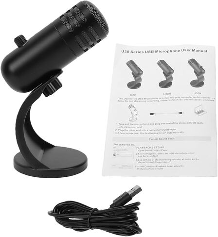 Omnidirectional Condenser Microphone for PC | USB Gaming Mic with RGB Noise Cancellation Volume Control for Streaming Recording Conference in Kuwait