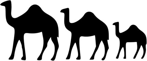 Camel Family Silhouette Black Die Cut Car Window Laptop Phone Tablet Skin Decal Waterproof - Black in Kuwait