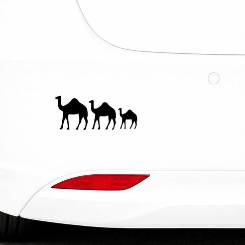 Camel Family Silhouette Black Die Cut Car Window Laptop Phone Tablet Skin Decal Waterproof - Black in Kuwait