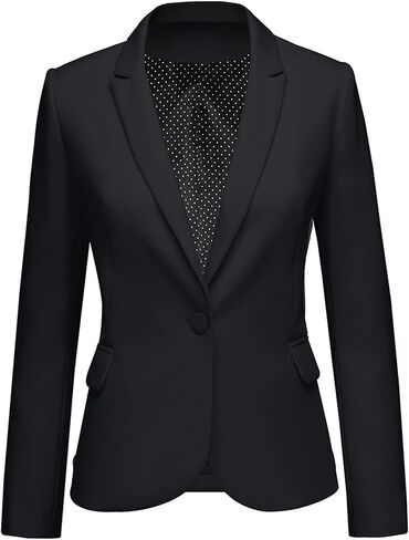 بدلة سترة نسائية من LookbookStore بجيوب على طية صدر السترة وأزرار للعمل والمكتب in Kuwait