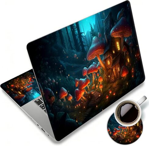 Laptop Skin Sticker Decal 12"-15.6" Universal Laptop/Notebook/Netbook Vinyl - Waterproof Scratch Resistant,Fits HP Dell Lenovo MacBook,2 Free Wrist Pads,Easy Apply & Remove,Blue Purple Galaxy in Kuwait