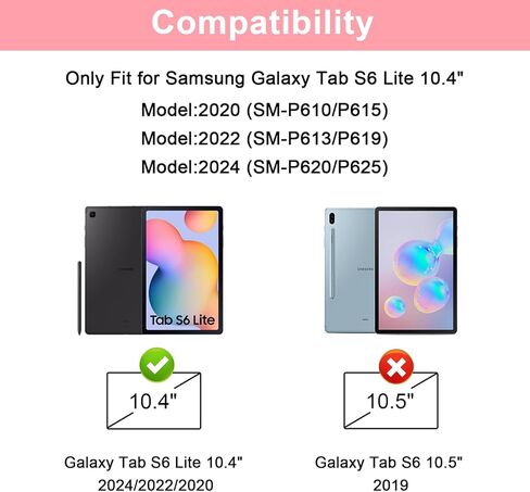 حافظة لوحة المفاتيح بإضاءة خلفية SOPPY لجهاز Samsung Galaxy Tab S6 Lite 10.4 بوصة 2024/2022/2020(SM-P620/P624/P610/P613/P615/P619)، قابلة لإعادة الشحن وقابلة للفصل لاسلكية S6 Lite، حافظة لوحة مفاتيح نحيفة، وردي in Kuwait