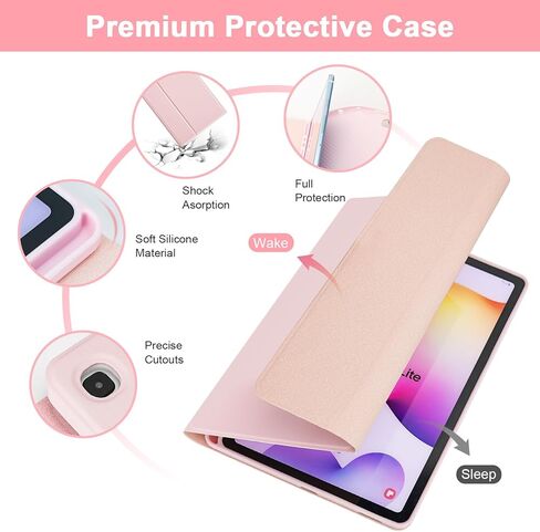 حافظة لوحة المفاتيح بإضاءة خلفية SOPPY لجهاز Samsung Galaxy Tab S6 Lite 10.4 بوصة 2024/2022/2020(SM-P620/P624/P610/P613/P615/P619)، قابلة لإعادة الشحن وقابلة للفصل لاسلكية S6 Lite، حافظة لوحة مفاتيح نحيفة، وردي in Kuwait