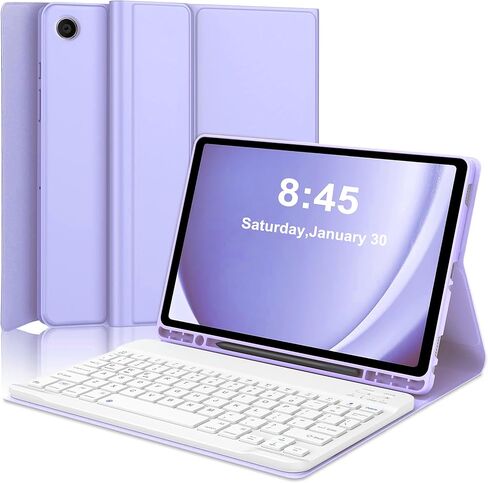Keyboard Case for Samsung Galaxy Tab A9 Plus 5G 11 Inch 2023(SM-X210/X216/X218) - Detachable Wireless Bluetooth Keyboard - Folio Smart Cover with S Pen Holder for Galaxy Tab A9+ 11" (Purple) in Kuwait
