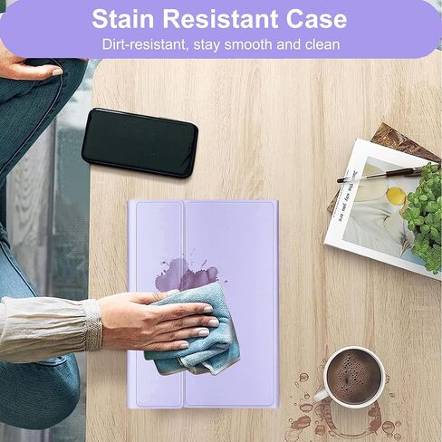 Keyboard Case for Samsung Galaxy Tab A9 Plus 5G 11 Inch 2023(SM-X210/X216/X218) - Detachable Wireless Bluetooth Keyboard - Folio Smart Cover with S Pen Holder for Galaxy Tab A9+ 11" (Purple) in Kuwait