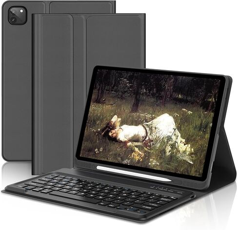 WINCHKING iPad Pro 12.9 inch (5th, 6th Generation) & New Air 13 inch M3/M2 (Compatible for 13 inch Air & 12.9 inch Model) - Wireless Detachable Keyboard- Pencil Holder (Black) in Kuwait