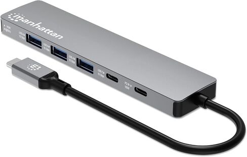 Manhattan USB-C 6-in-1 HDMI Docking Station, 4K 60Hz Hub with 100W PD, 10Gbps USB-A/USB-C, SD Card Reader for Laptop & Tablet - 190480 in Kuwait