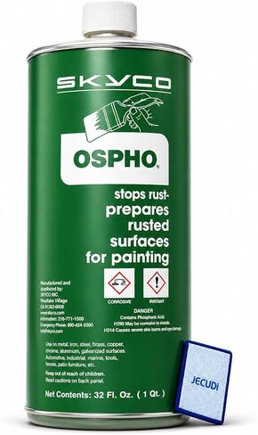 Ospho Metal Treatment Quart - Rust Converter for Metal Surfaces - Rust Remover for Cars, Boats, Trucks - Compatible with Most Vehicle Paints - Suitable for Indoor Use - Bonus Cleaning Towel in Saudi Arabia