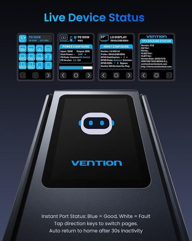 VENTION 13-in-1 Laptop Docking Station 3 Monitors with Touchable Screen Display,USB C Dock Dual Monitor for Dell,HP and MacBook,8K Display 1*DP,2*HDMI,10Gbps USB 3.2,100W PD with 2*USB-C Cable, Gray in Kuwait