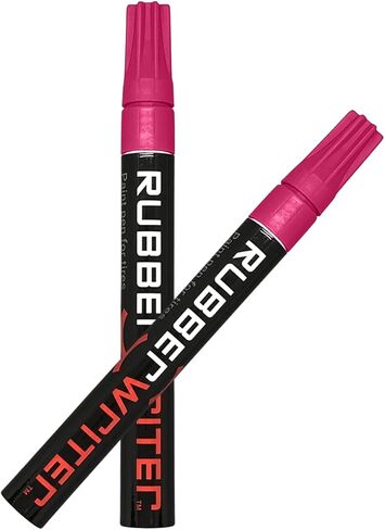 قلم طلاء ColorLugs المطاطي لإطارات السيارات | علامة زيتية لحروف الإطارات | حبر مقاوم للماء | تجفيف سريع | نصيحة متوسطة الحجم | تقدم بطلبك في المنزل | اللون: وردي | عبوة من قلمين in Kuwait