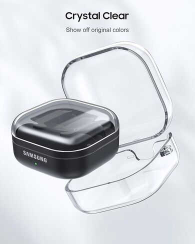 Fintie Clear Case for Samsung Galaxy Buds4 / Galaxy Buds4 Pro 2026, Anti-Lost Shockproof Earbuds Protective Cover with Keychain Carabiner Support Wireless Charging in Kuwait